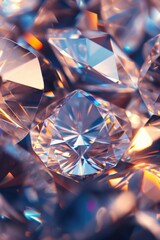 Aufkleber - A close-up view of a cluster of sparkling diamonds. Perfect for jewelry advertisements and luxury lifestyle concepts