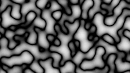 Poster - Abstract Waving defocused black lines on white Background. Looping 4k animation of an abstract fractal digital lines background