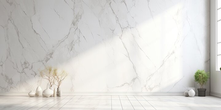 high-res, artistic, luxurious wallpaper with a stone-like, natural white marble texture for interior