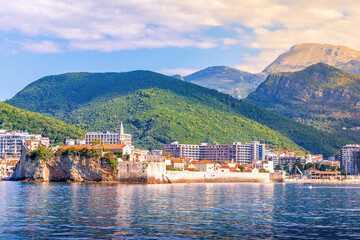Wall Mural - Panoramic image of the Adriatic Sea coast. Beautiful landscapes of Montenegro