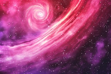 Wall Mural - Pink Galaxy and Swirling Spiral