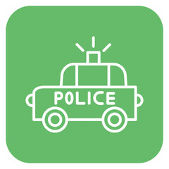 Wall Mural - Police Car Icon of Emergency Services iconset.