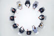 © ASDF - people sitting around a table at a conference room. top view