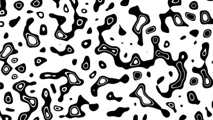 Poster - Abstract Waving black lines on white Background. Looping 4k animation of an abstract fractal digital lines background