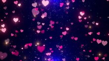lovely pink light blue hearts background video