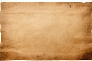 Wall Mural - Old brown parchment antique paper sheet or vintage aged grunge stain texture isolated background