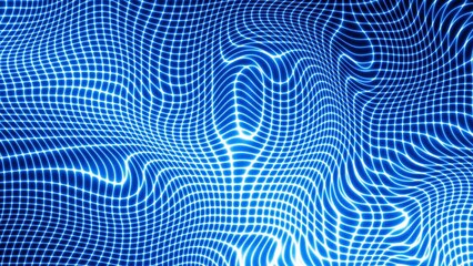 Aufkleber - Technology digital wave background concept. Beautiful motion waving neon lines. Cyber or technology background.