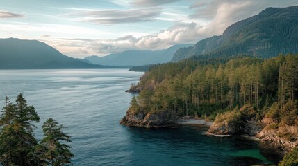 Wall Mural - wild canadian shoreline on vancouver island
