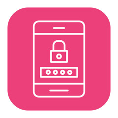 Canvas Print - Mobile Password Icon of Protection and Security iconset.