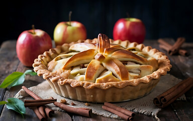 Canvas Print - Capture the essence of Apple Pie in a mouthwatering food photography shot