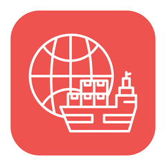 Wall Mural - Worldwide Shipping Boat Icon of ECommerce iconset.