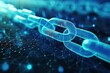 © CHONCHANOK PHOTO - Abstract blue chain background Blockchain technology data connection Concept rendering of 3D, square, DeFi Decentralized Finance technology.