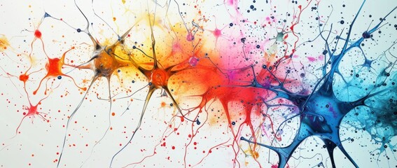 Aufkleber - neuroscience in the style of geometric abstract Generative AI