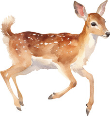 Aufkleber - Deer watercolor created with Generative AI technology