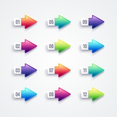 Poster - colorful arrow shaped bullet points