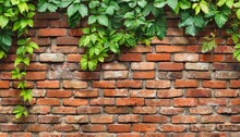 Brickwall Pattern With Leaves