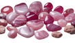 Polished pink agate stones isolated png, transparent background 