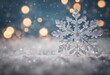 Seasonal Wallpaper with Beautiful Frosty Snowflake Christmas Banner with copy-space