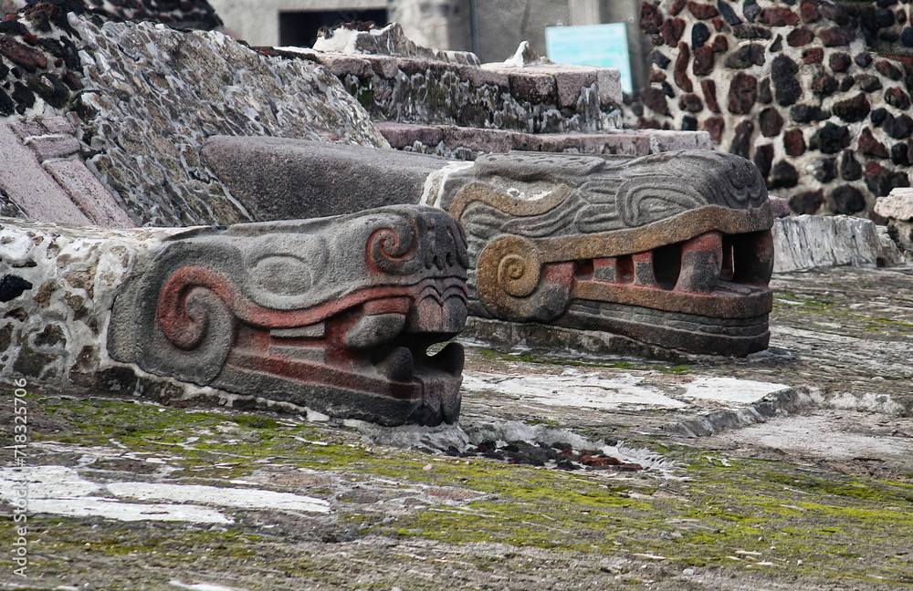 The ruins of the Great Pyramid (or Templo Mayor) the main temple of Tenochtitlan (now Mexico City), capital of the Aztec empire