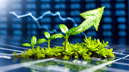 Wall Mural - Agriculture and Growth, Green Seedlings in Spring, Organic Farming of Fresh Vegetables and Salads