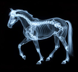 Wall Mural - x ray of horse full body