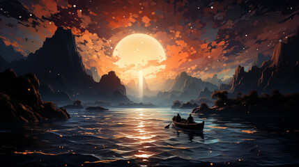 Canvas Print - sunrise over the sea