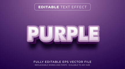 Wall Mural - editable text effect in bold purple text style