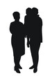 © Mar - Black silhouette of a grandfather holding his granddaughter and grandmother, family, isolated vector