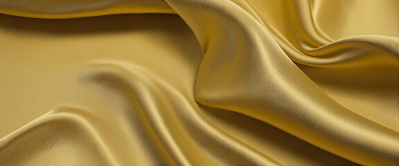 Wall Mural - Luxurious Yellow Satin Silk Background with Gold Drapery Gradient Effect