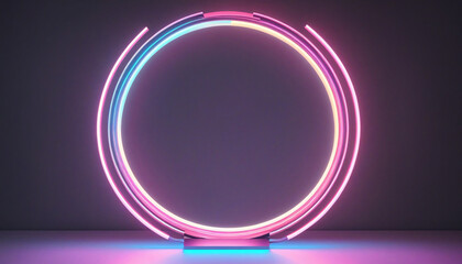 Wall Mural - Neon Glow Geometric Wallpaper