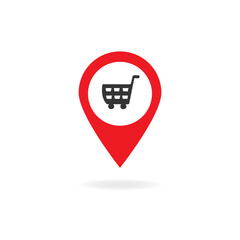 Poster - shopping location map mark icon - vector graphics