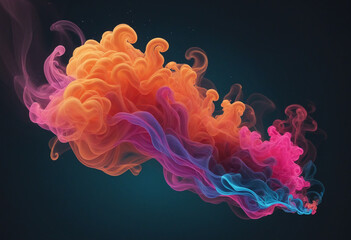 Wall Mural - Vibrant swirls of colorful smoke expanding and evolving. Dynamic backdrop creation. Creative design innovation.