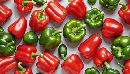 Wall Mural - Continuous, repeating texture pattern of ripe red bell pepper - AI