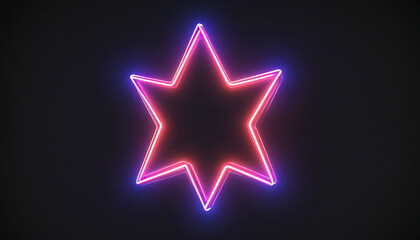 Wall Mural - neon star on abstract dark background. minimalist geometric design for wallpaper.