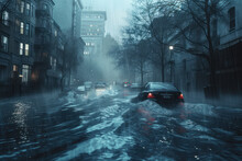 Natural Disasters Concept, Floods And Rain