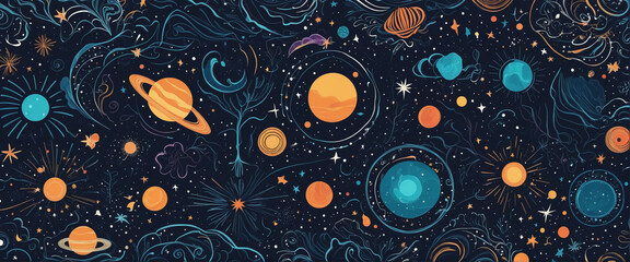 Contemporary Fashion Template with Colorful Galaxy-Inspired Design
