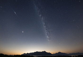 Wall Mural - illustration of a night sky with clouds