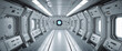 Futuristic Space Station Corridor or Airlock Section with Modern Sci-Fi Surface Design