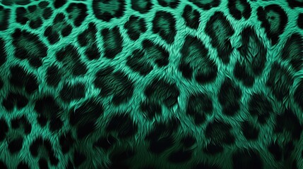 close-up of green leopard fur print background. animal skin backdrop for fashion, textile, print, ba