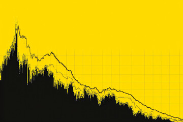 Poster - line chart of index for the past 10 years with a yellow background