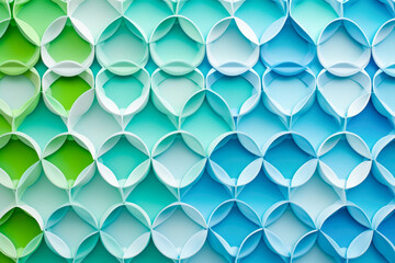 Poster - Create a pattern of interlocking circles with a gradient of blue and green colors