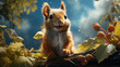 Illustration of a cute squirrel in nature