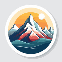 Mountain in cartoon, doodle style. Image for t shirt. Isolated 2d vector illustration in logo, icon, sketch style, Eps 10. AI Generative