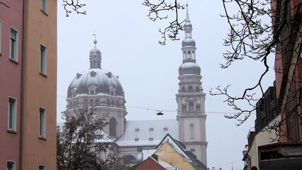 Wall Mural - wuerzburg germany in winter 4k 25fps video