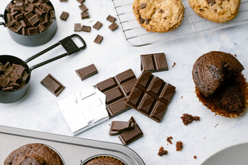 Canvas Print - chocolate bar with chocolate products