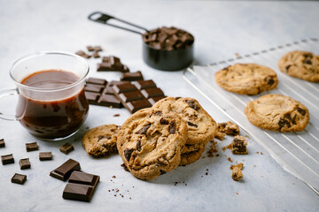 Canvas Print - chocolate chip cookie with chocolate products