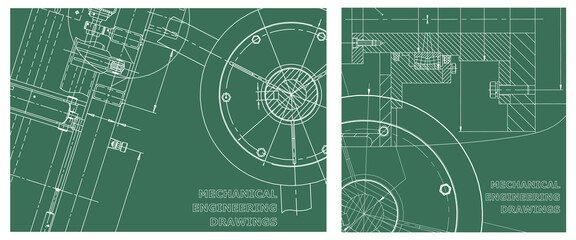 Wall Mural - Engineering illustration set. Cover, flyer, banner, background