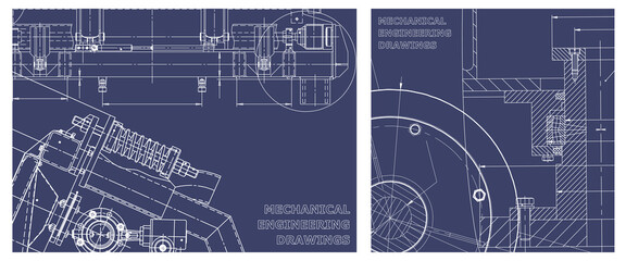 Engineering illustration set. Cover, flyer, banner, background
