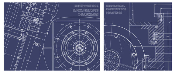 Engineering illustration set. Cover, flyer, banner, background