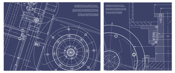 Engineering illustration set. Cover, flyer, banner, background
